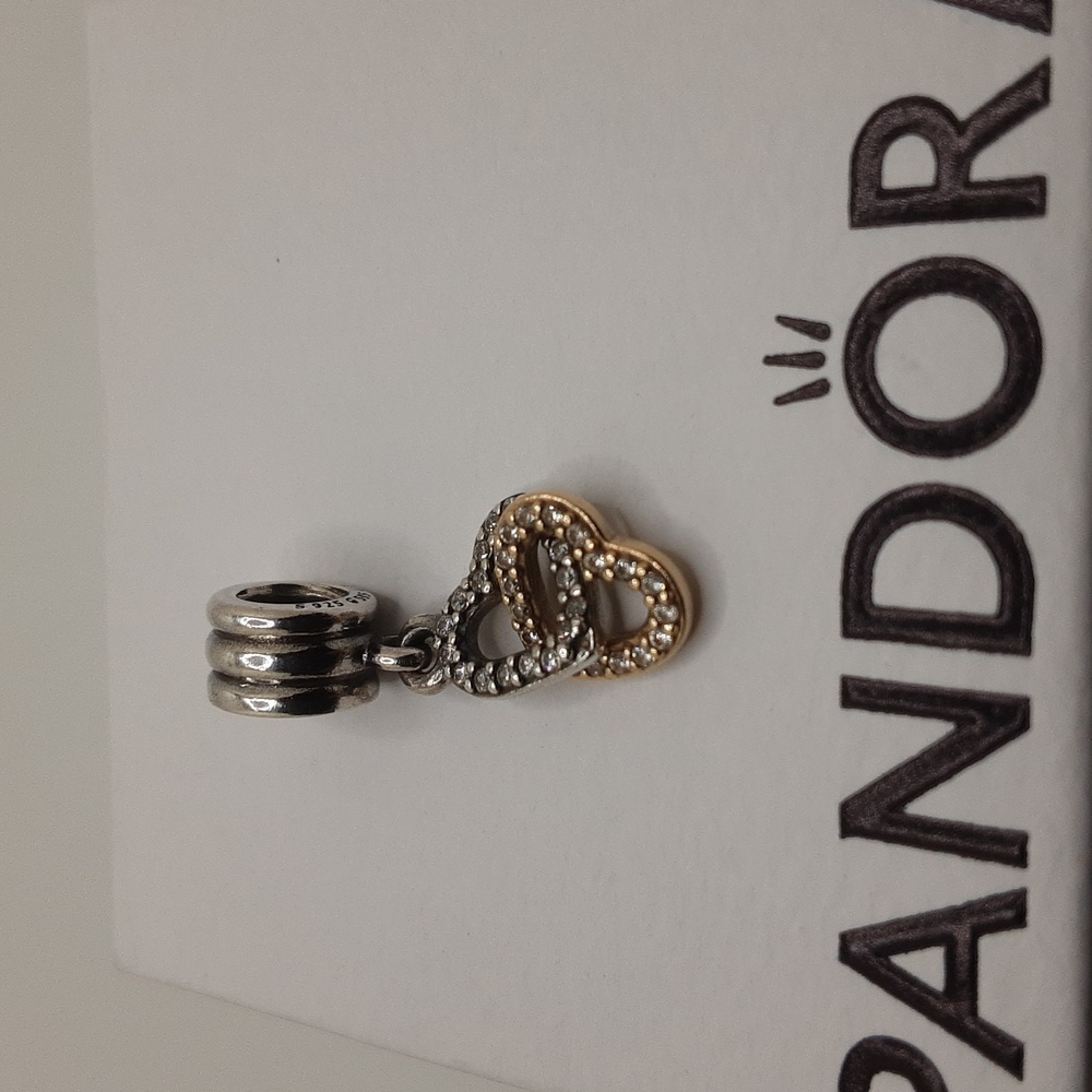 Authentic Pandora Interlocking Hearts Dangle Char… - image 6